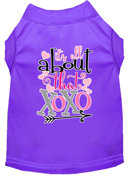 All about that XOXO Screen Print Dog Shirt Purple Med